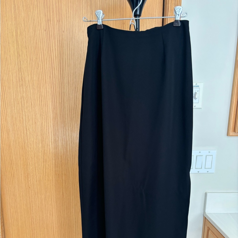 M Collection Black Skirt with Side Slit - Size 7
